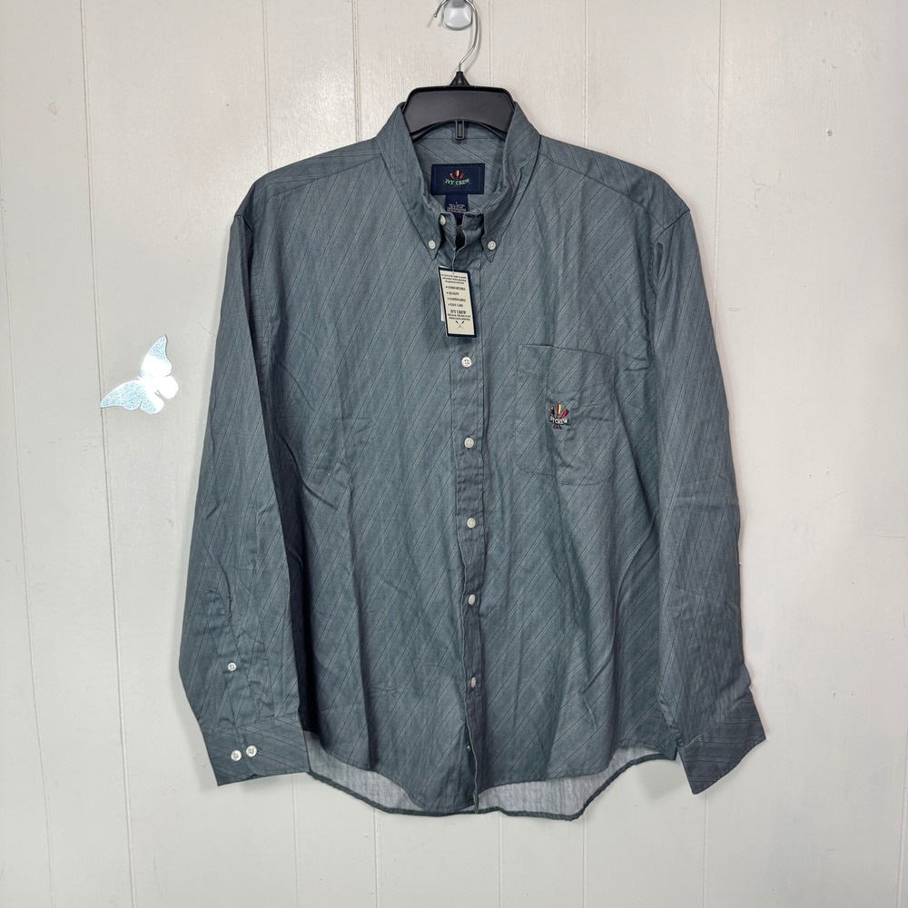 Ivy‎ Crew Mens Button Down Shirt Long Sleeve Striped Casual Size Large New